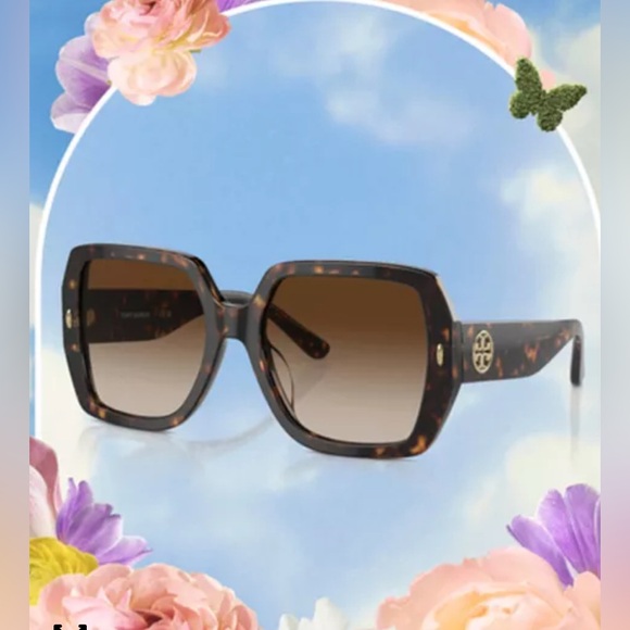 Tory Burch TY 7191F NEW Sunglasses Brown w/case and Dust bag - Picture 2 of 10